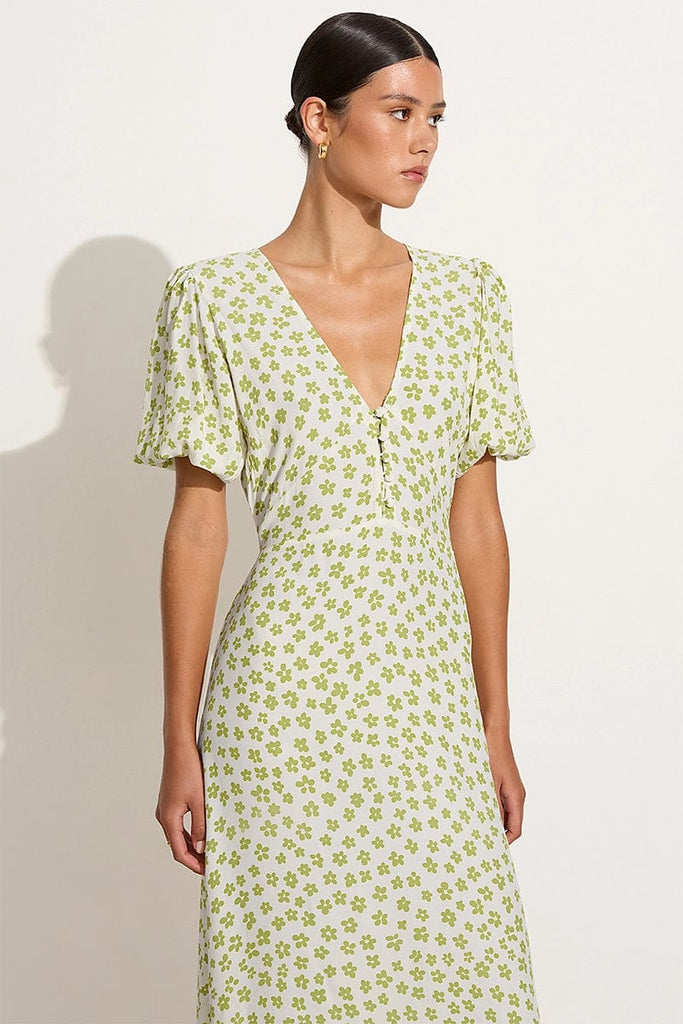 Rubinetti Maxi Dress Gita Floral Green Faithfull the Brand