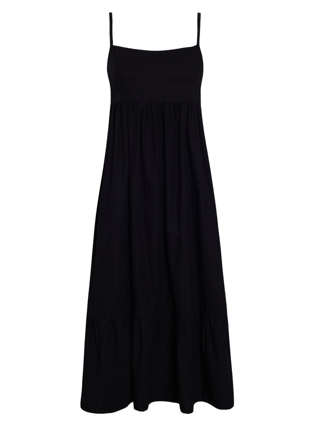 Candace Midi Dress Plain Black -Final Sale