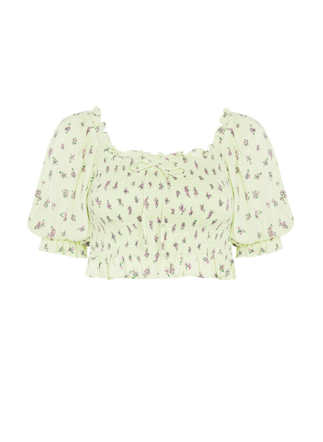 Isadora Top Luda Floral Lime - Final Sale