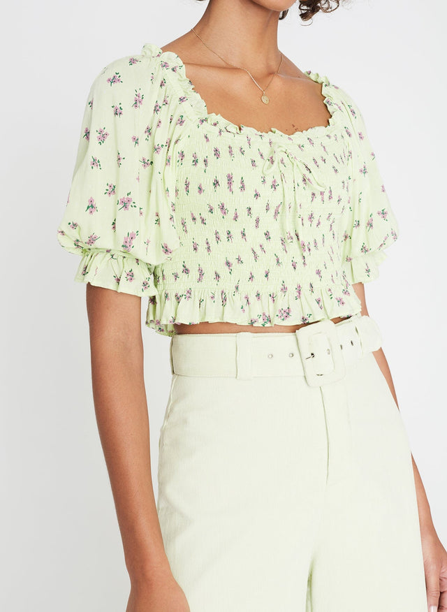 Isadora Top Luda Floral Lime - Final Sale