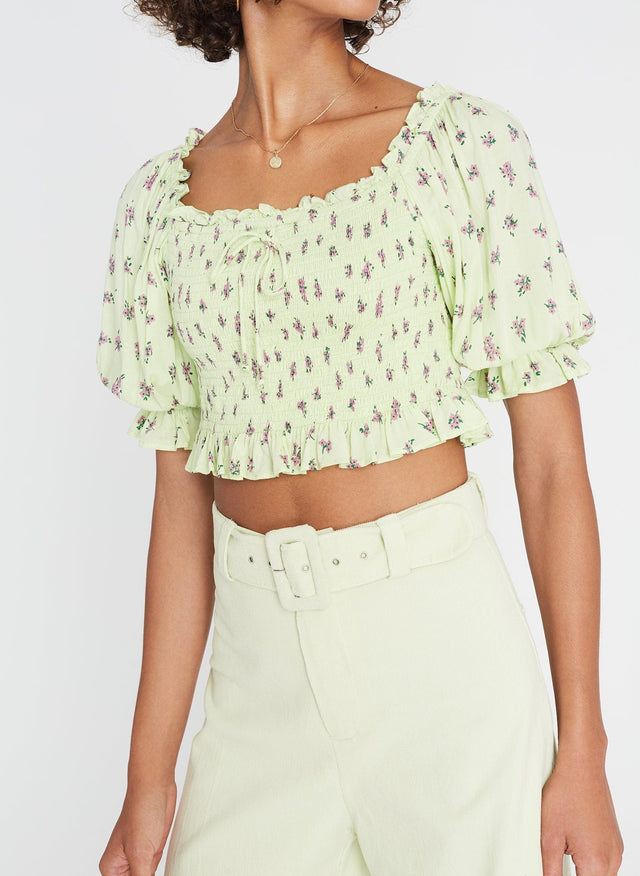Isadora Top Luda Floral Lime - Final Sale
