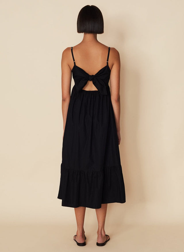 Candace Midi Dress Plain Black -Final Sale